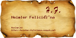 Heimler Feliciána névjegykártya